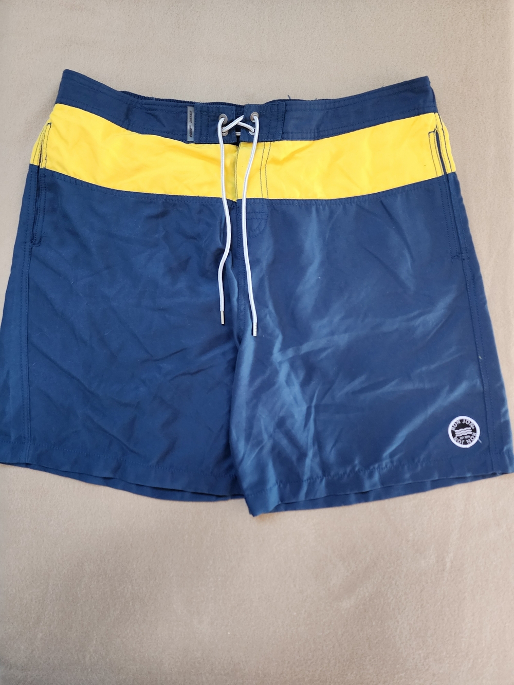 Ron Jon Navy and Gold Men’s Swim Board Shorts. Good Condition. XXL